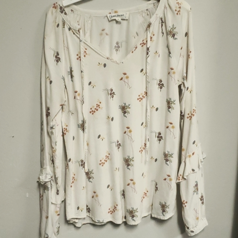 White floral blouse